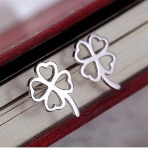 NEW 925 Sterling Silver Clover Stud Earrings